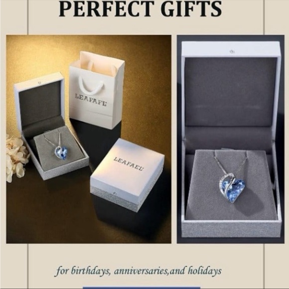 Leafael Necklaces for Women Infinity Love Heart Pendant with Birthstone Crystals - Picture 5 of 5